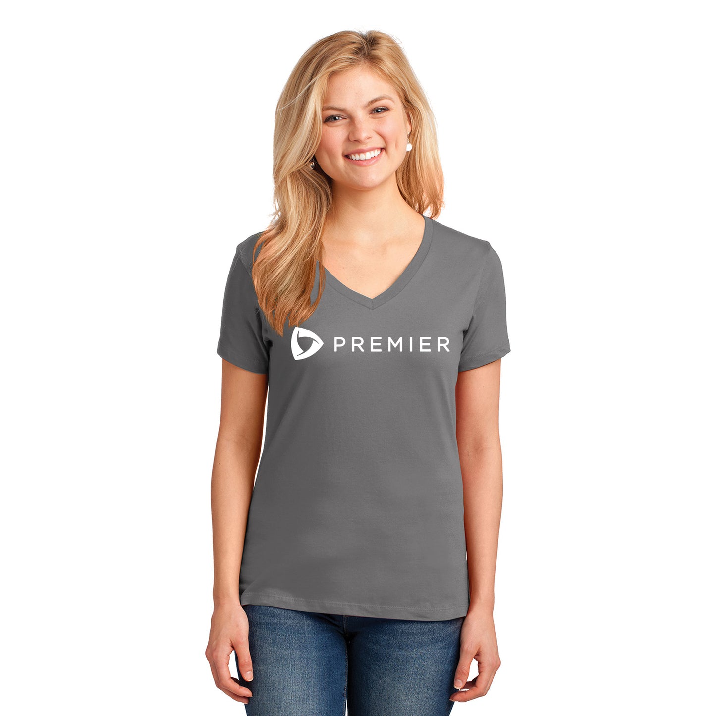 Premier Store Port & Company Ladies Core Cotton V-Neck Tee