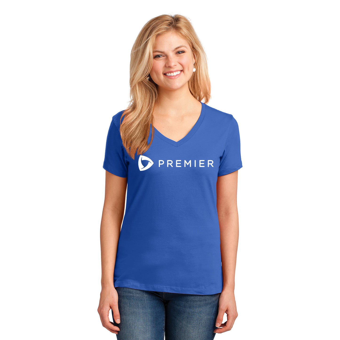 Premier Store Port & Company Ladies Core Cotton V-Neck Tee