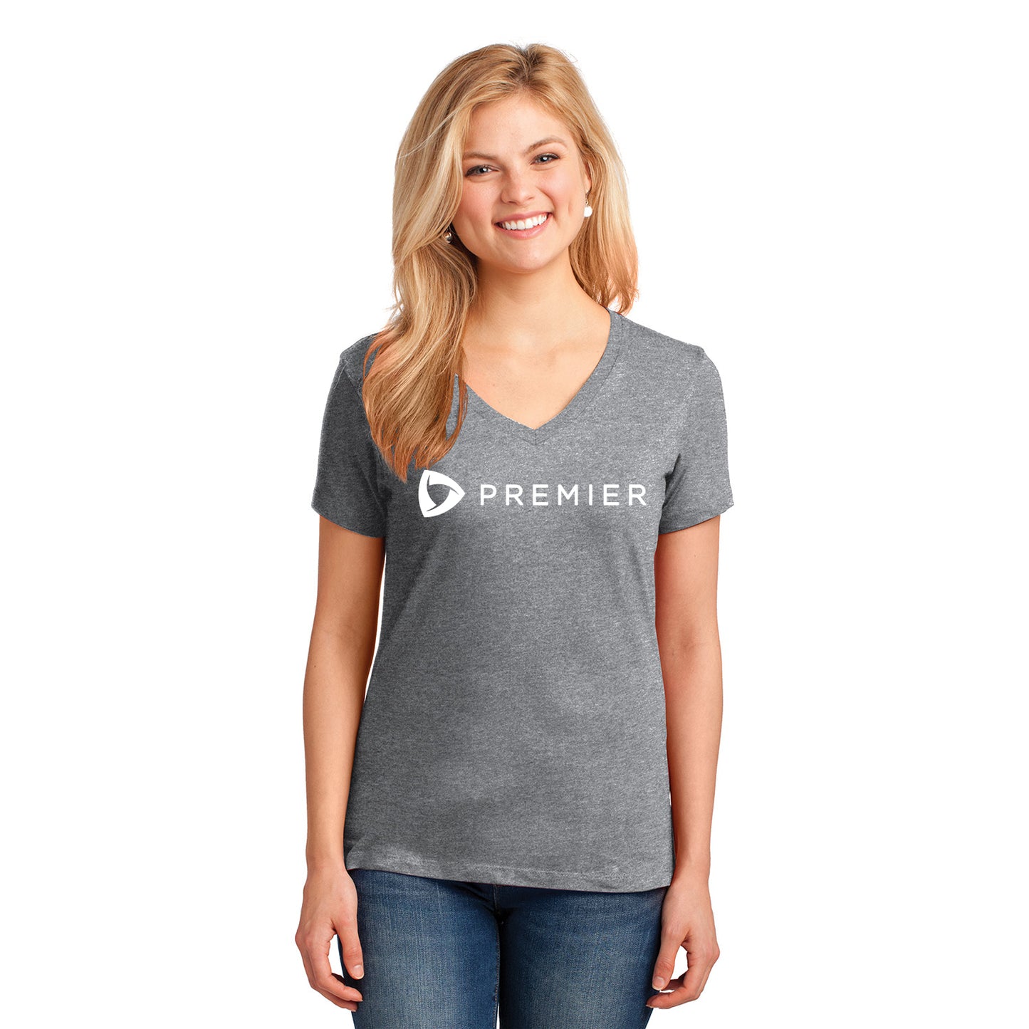 Premier Store Port & Company Ladies Core Cotton V-Neck Tee