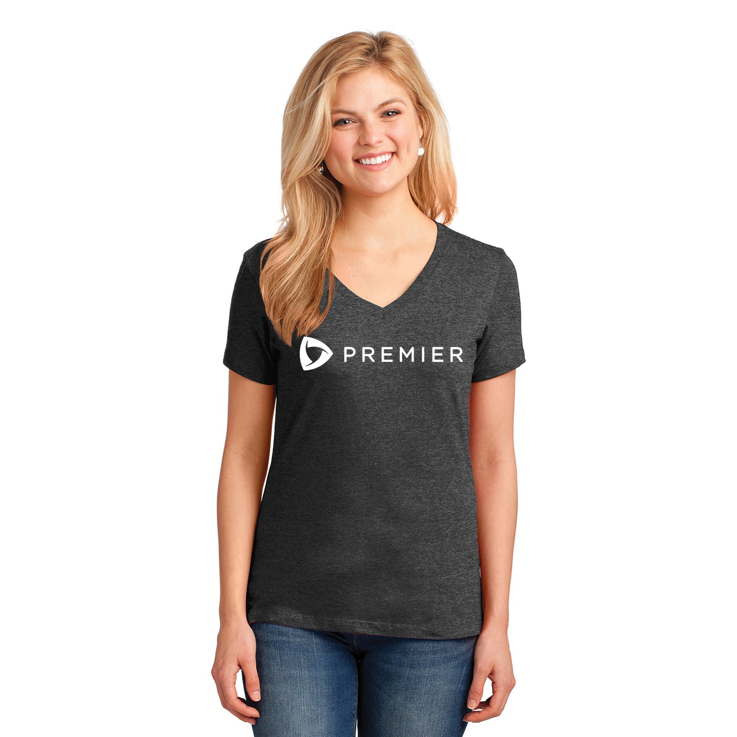 Premier Store Port & Company Ladies Core Cotton V-Neck Tee