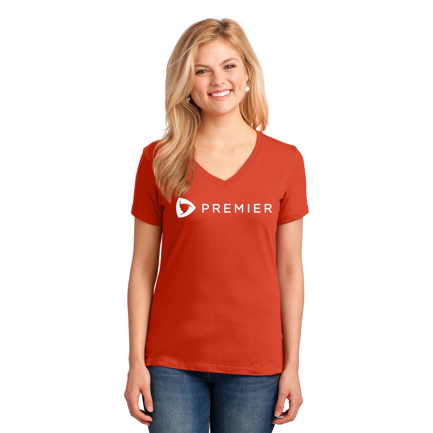 Premier Store Port & Company Ladies Core Cotton V-Neck Tee