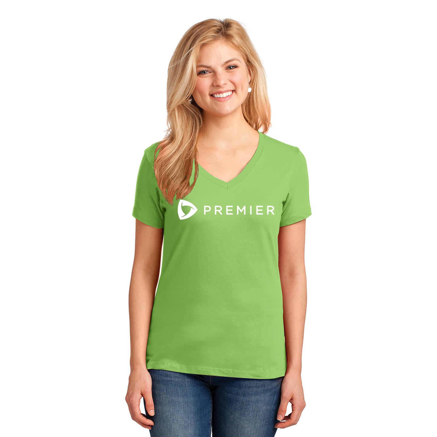 Premier Store Port & Company Ladies Core Cotton V-Neck Tee