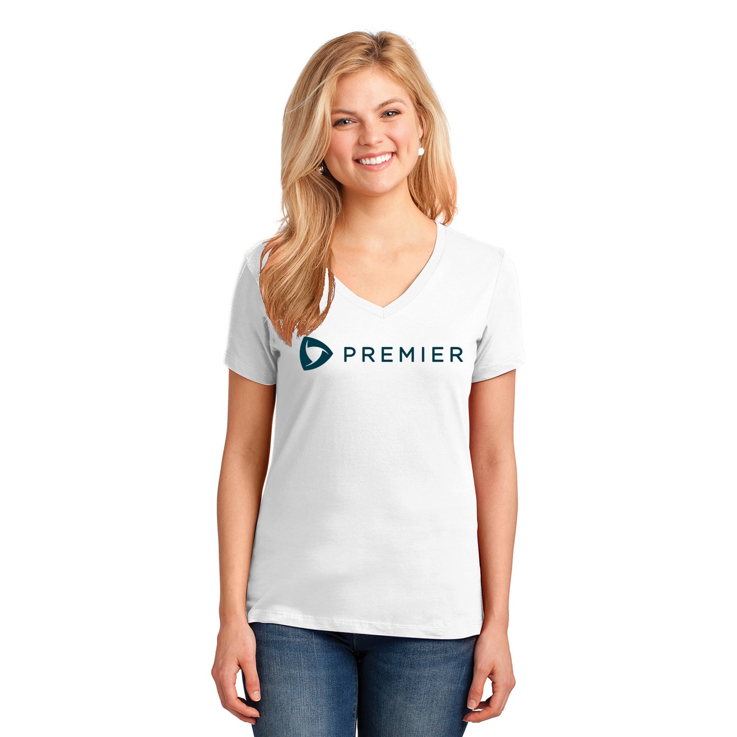 Premier Store Port & Company Ladies Core Cotton V-Neck Tee