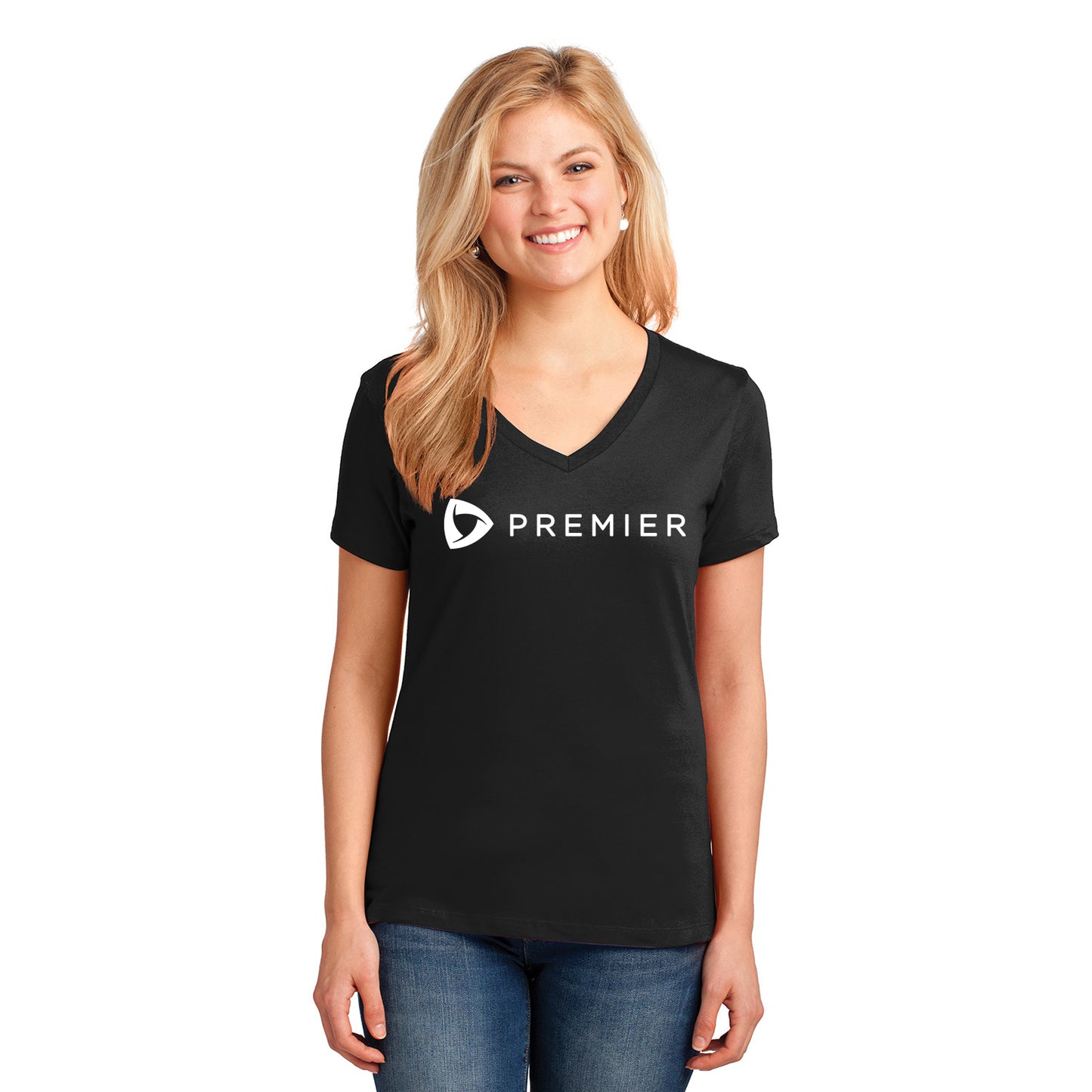 Premier Store Port & Company Ladies Core Cotton V-Neck Tee