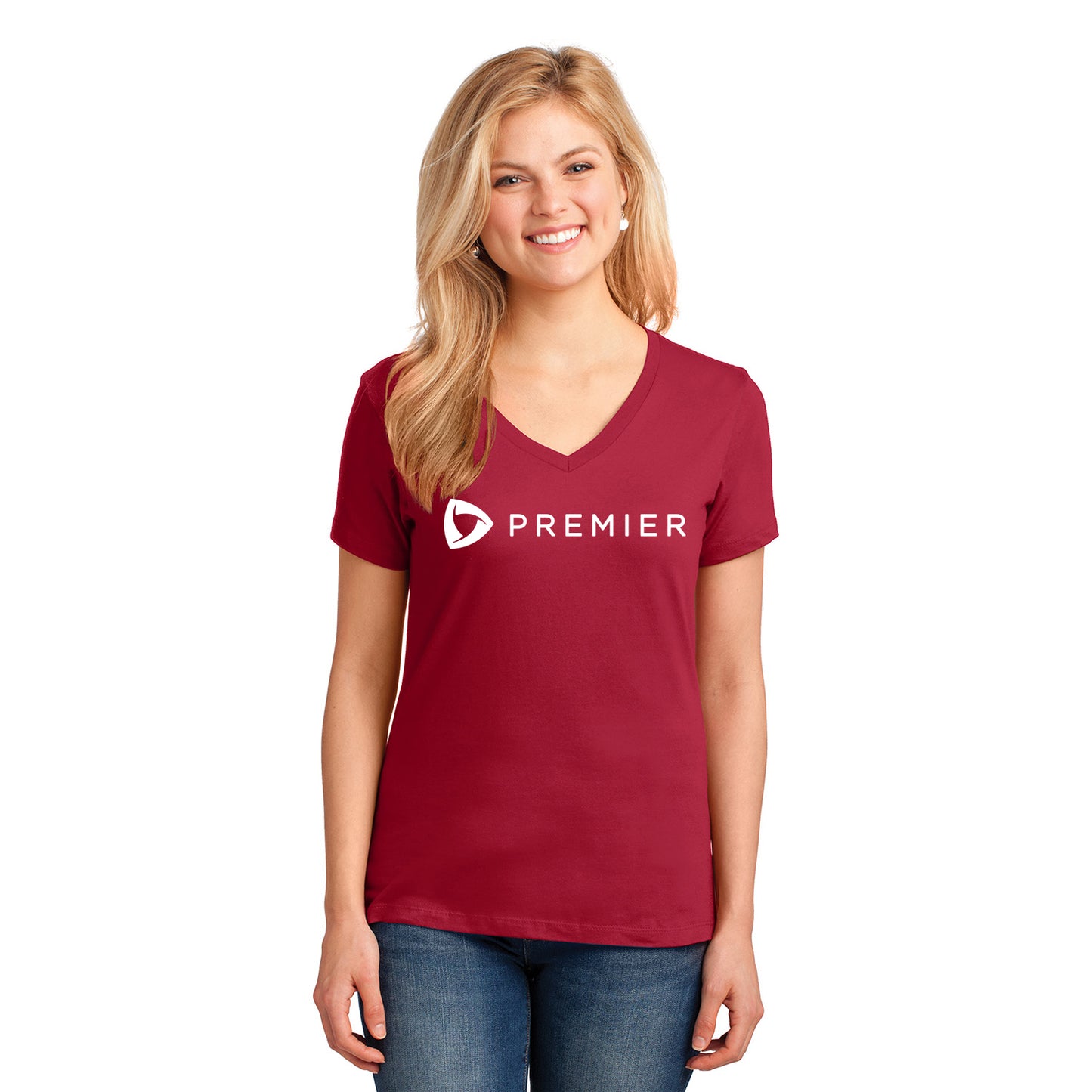 Premier Store Port & Company Ladies Core Cotton V-Neck Tee